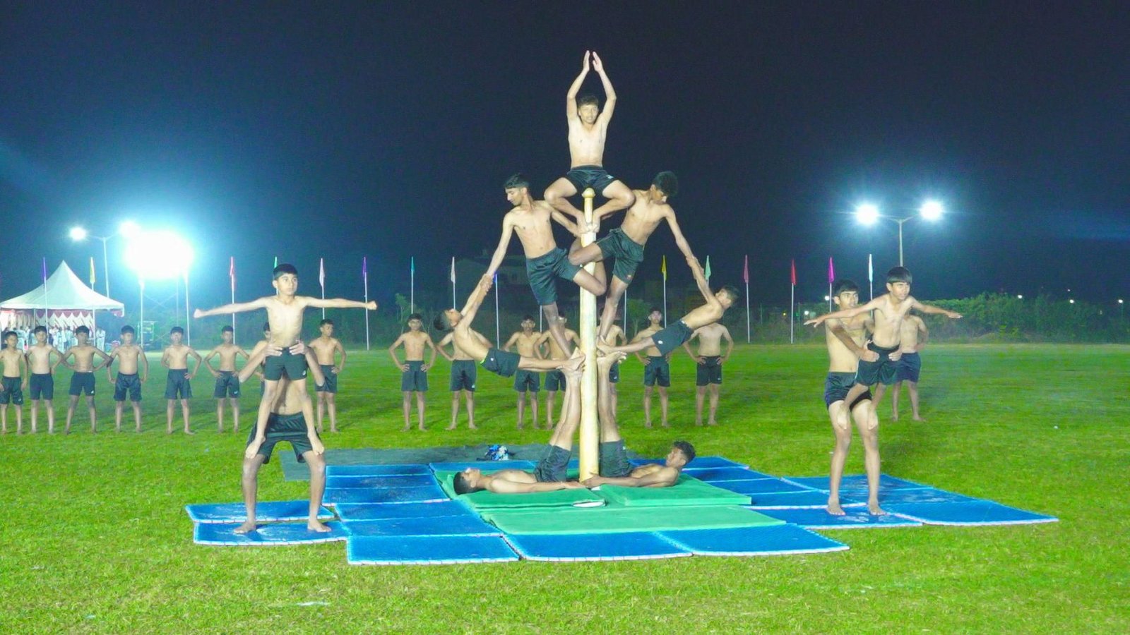 Malkhamb performance at the Day & Night Sports Day