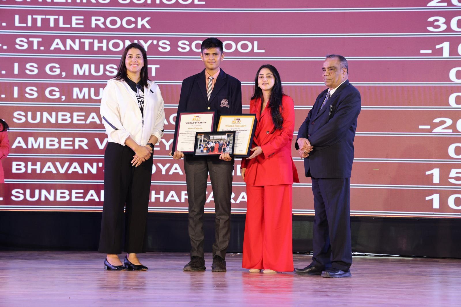 Students receiving awards