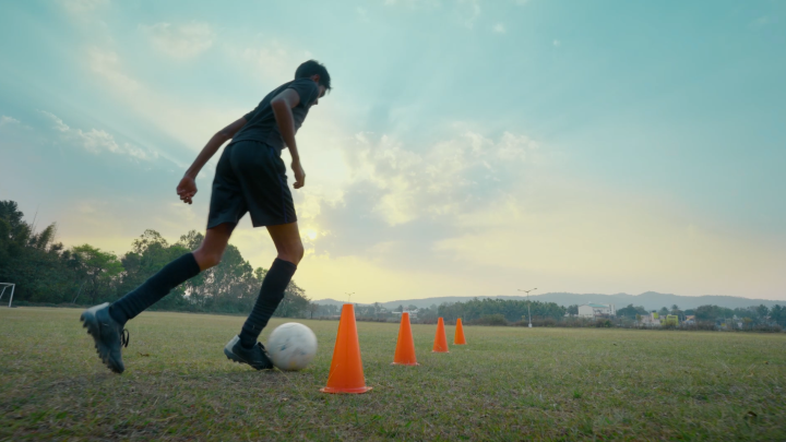 Inter-house football action — Amber Valley Residential School